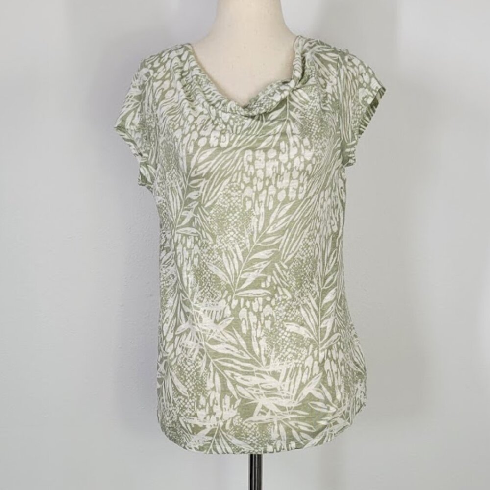 CHRISTIAN SIRIANO linen palms print top Sz M